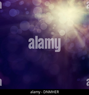 Purple Christmas résumé fond avec lumières bokeh. Banque D'Images