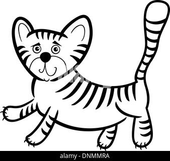 Cartoon illustration humoristique d'adorables petits Tiger pour Coloring Book Illustration de Vecteur