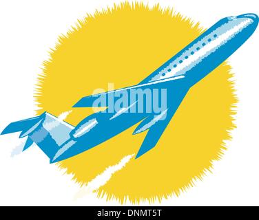 Illustration d'un avion de ligne avion décollant isolated background Illustration de Vecteur