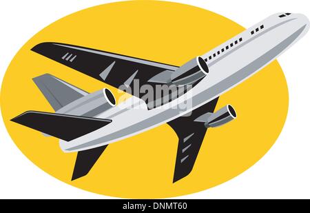 Illustration d'un avion à réaction commerciaux sur avion vol vol décollant isolated background Illustration de Vecteur
