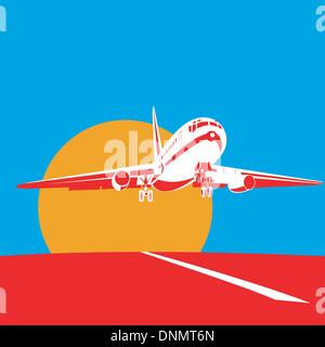 Illustration d'un avion à réaction commerciaux sur avion vol vol décollant isolated background Illustration de Vecteur