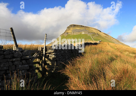 Le sommet de distinctif le Pen-y-ghent, l'un des trois pics Yorkshire montagnes dans le Yorkshire Dales National Park, England Banque D'Images