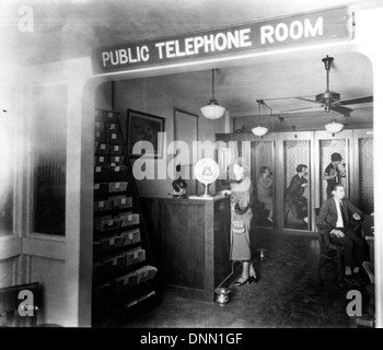 Southern Bell Telephone & Telegraph Company Téléphone public prix : Miami, Floride Banque D'Images