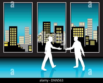 Deux business people shaking hands Illustration de Vecteur