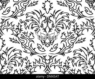 Damask seamless background design pour le vôtre. Pour faire facile modèle transparente juste glisser tous les groupe en bar, nuances et l'utiliser pour remplir les contours. Illustration de Vecteur