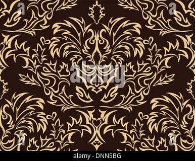 Damask seamless background design pour le vôtre. Pour faire facile modèle transparente juste glisser tous les groupe en bar, nuances et l'utiliser pour remplir les contours. Illustration de Vecteur