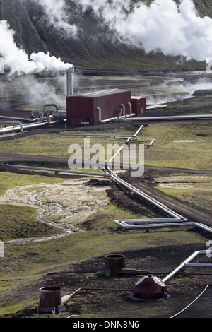 Le Krafla Power Station est une centrale géothermique de 60 MW située près de l'Volcan Krafla en Islande. Banque D'Images
