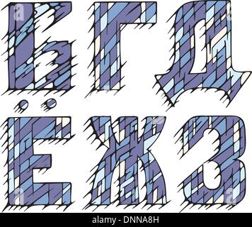 Ensemble de cyrillique lettres initiales. Color illustrations vectorielles. Illustration de Vecteur