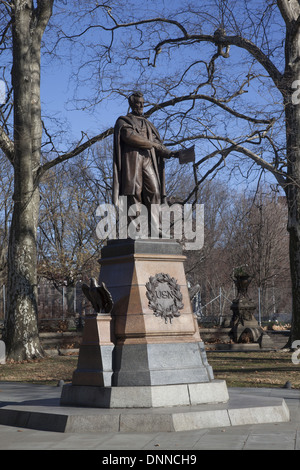 Statue d'Abraham Lincoln par Henry Kirke Brown, à l'origine dédiée le 21 octobre 1869 siège à Prospect Park, Brooklyn, New York. Banque D'Images