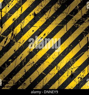 Grunge Textured background construction en jaune et noir Illustration de Vecteur