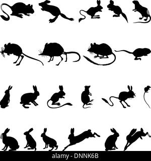 Collection de silhouettes des rongeurs. Vector illustration. Illustration de Vecteur