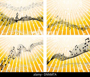 Ensemble de quatre notes de musique personnel vecteur Illustration de Vecteur