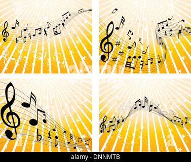 Ensemble de quatre notes de musique personnel vecteur Illustration de Vecteur