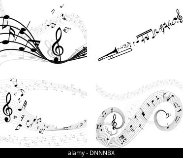 Ensemble de quatre notes de musique personnel vecteur Illustration de Vecteur