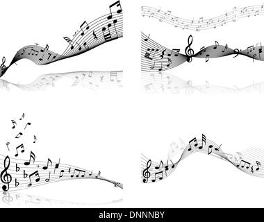 Ensemble de quatre notes de musique personnel vecteur Illustration de Vecteur