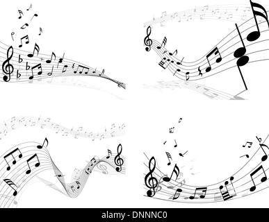 Ensemble de quatre notes de musique personnel vecteur Illustration de Vecteur