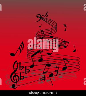 Résumé Contexte La musique avec différentes notes et lignes Illustration de Vecteur