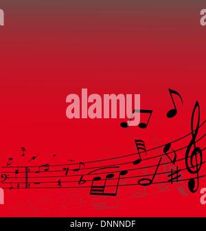 Résumé Contexte La musique avec différentes notes et lignes Illustration de Vecteur