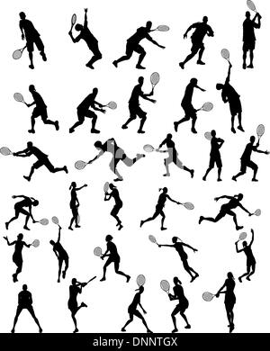 Jeu de tennis silhouette pour la conception d'utilisation. Vector illustration. Illustration de Vecteur