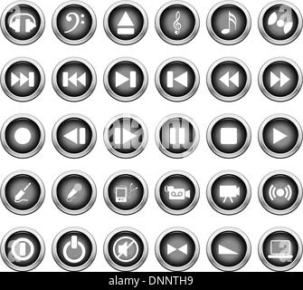 Vector collection de musiques différentes icônes thèmes Illustration de Vecteur