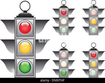 Signaux ful ensemble de feux de circulation du vecteur Illustration de Vecteur