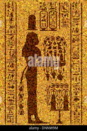 Les hiéroglyphes égyptiens et en plein air. Vector illustration. Illustration de Vecteur