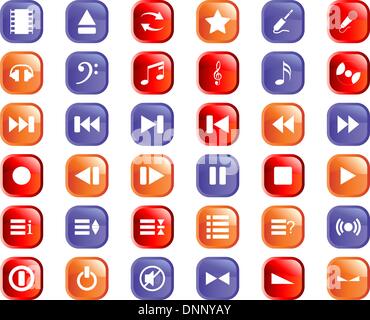 Vector collection de musiques différentes icônes thèmes Illustration de Vecteur