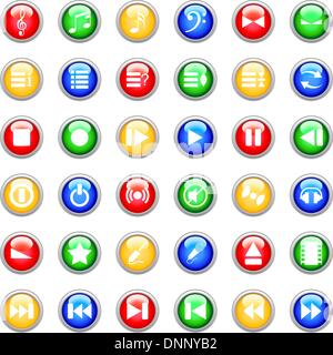 Vector collection de musiques différentes icônes thèmes Illustration de Vecteur