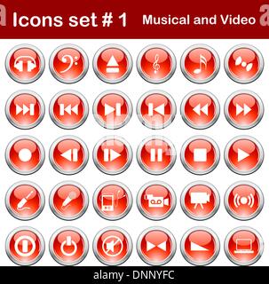 Vector collection de musiques différentes icônes thèmes Illustration de Vecteur