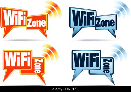 Les bulles avec connexion WiFi pour signal Illustration de Vecteur