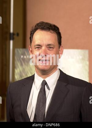 Hollywood star Tom Hanks arrive pour la présentation de son nouveau film 'Road to Perdition' à Berlin. Banque D'Images