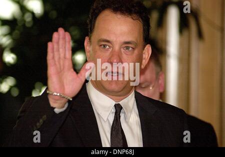 Hollywood star Tom Hanks arrive pour la présentation de son nouveau film 'Road to Perdition' à Berlin. Banque D'Images