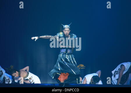 Guangzhou, Chine. Dec 29, 2013. Aaron Kwok détient les concerts à Guangzhou, Chine Le dimanche 29 décembre 2013. © TopPhoto/Alamy Live News Banque D'Images