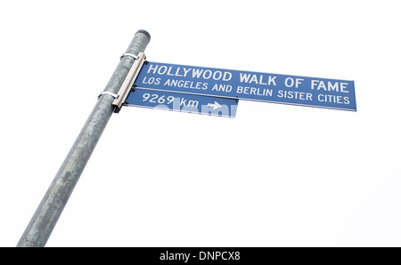 05/12/2013 Hollywood Walk of Fame, poteau de signalisation au Boulevard der stars, signe, Berlin, Allemagne Banque D'Images