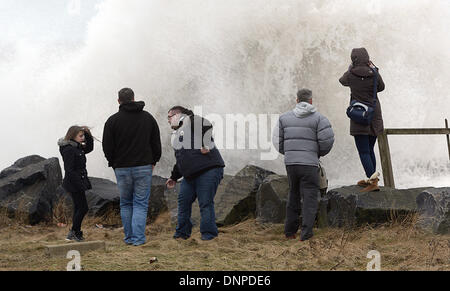 Ayr, Royaume-Uni. 3 janvier, 2013. Tempêtes lash la côte ouest de l'Ecosse à Ayr, Ayrshire du Sud. Credit : Maurice Morwood/Alamy Live News Banque D'Images