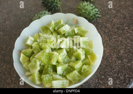 Wild cucumber, haché Banque D'Images