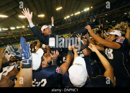 Le Tokyo Dome, Tokyo, Japon. 3 janvier, 2014. Masahiro Noda (RIFL), 3 janvier 2014 - Football américain : American Football Championnat du Japon 'bol de riz' entre les mouettes Rifl 34-16 Kansei Gakuin University Fighters au Dôme de Tokyo, Tokyo, Japon. Credit : YUTAKA/AFLO SPORT/Alamy Live News Banque D'Images