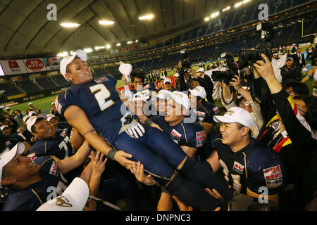 Le Tokyo Dome, Tokyo, Japon. 3 janvier, 2014. Naoki Kosho (mouettes), 3 janvier 2014 - Football américain : American Football Championnat du Japon 'bol de riz' entre les mouettes Rifl 34-16 Kansei Gakuin University Fighters au Dôme de Tokyo, Tokyo, Japon. Credit : YUTAKA/AFLO SPORT/Alamy Live News Banque D'Images