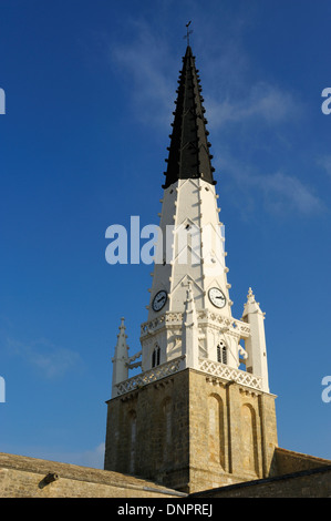 Clocher de l'église d'Ars en Ré, en Charente-Maritime, France Banque D'Images