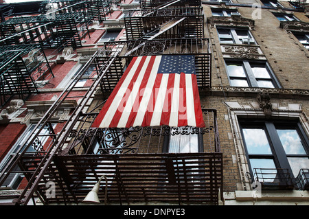 Vue de l'appartement immeuble, Greenwich Village, New York City, New York, USA Banque D'Images