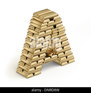 Une lettre à partir de barres d'or Banque D'Images