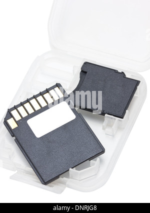 Carte mémoire SD isolé sur blanc. Banque D'Images