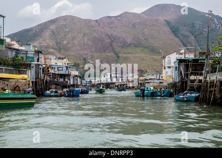 Tai O, village de pêcheurs de l'île de Lantau, Hong Kong, Chine Banque D'Images