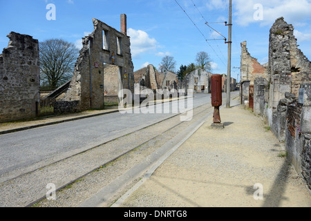 Oradour sur Glane en France Le site d'un massacre dans la guerre mondiale 2 Banque D'Images