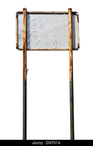 Signe frontière rouille shot fusil de chasse. Isolé avec patch Banque D'Images