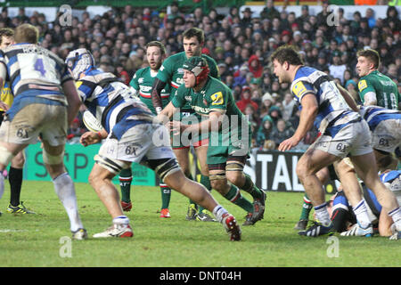 Leicester, Royaume-Uni. 05 Jan, 2014. Julian Salvi (Tigres) en action au cours de l'Aviva Premiership match entre Leicester Tigers et Bath Rugby de Welford Road. Credit : Action Plus Sport/Alamy Live News Banque D'Images