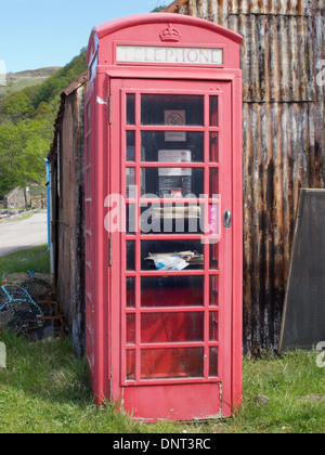 Boîte de téléphone à moindre Diabaig, Le Loch Torridon, Wester Ross, North West Highlands, en Écosse. Banque D'Images