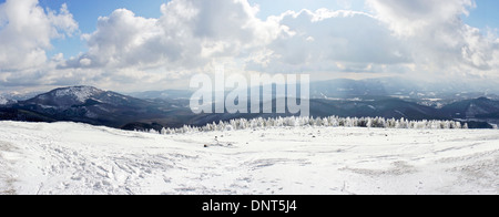 Panorama de l'hiver et la neige en montagne paysage Banque D'Images