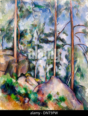 Paul Cézanne, de pins et de roches 1897 Huile sur toile. Museum of Modern Art, New York City, USA. Banque D'Images