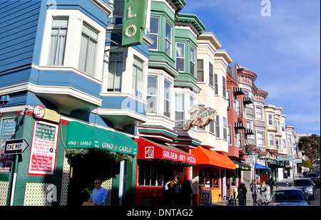 Avis de Filbert Street dans le quartier de North Beach de San Francisco Californie Banque D'Images